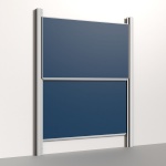 Pylonentafel, 200x120 cm, 2-flächig, höhenverstellbar, Stahlemaille blau 